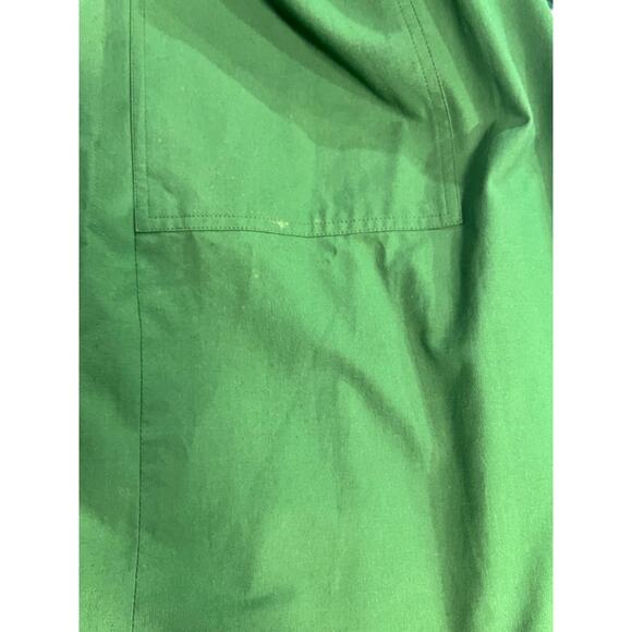 Saint Laurent Rive Gauche Vintage 1970 Green Belted Cap Sleeve Mididress sz 34/2 - Picture 13 of 16